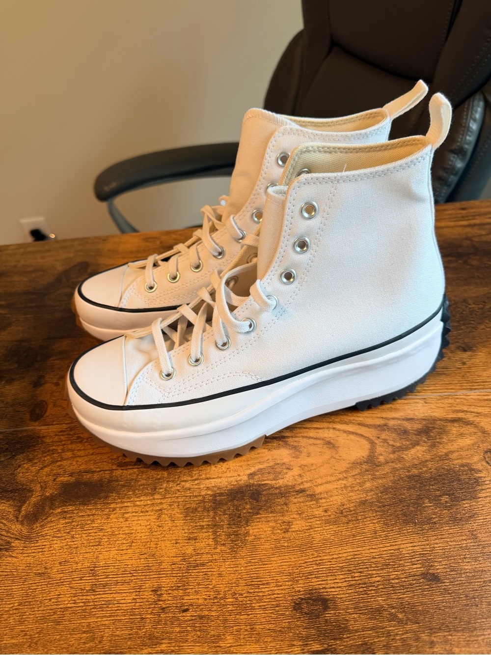 White Platform High-Top Canvas Sneakers 9M/10.5W